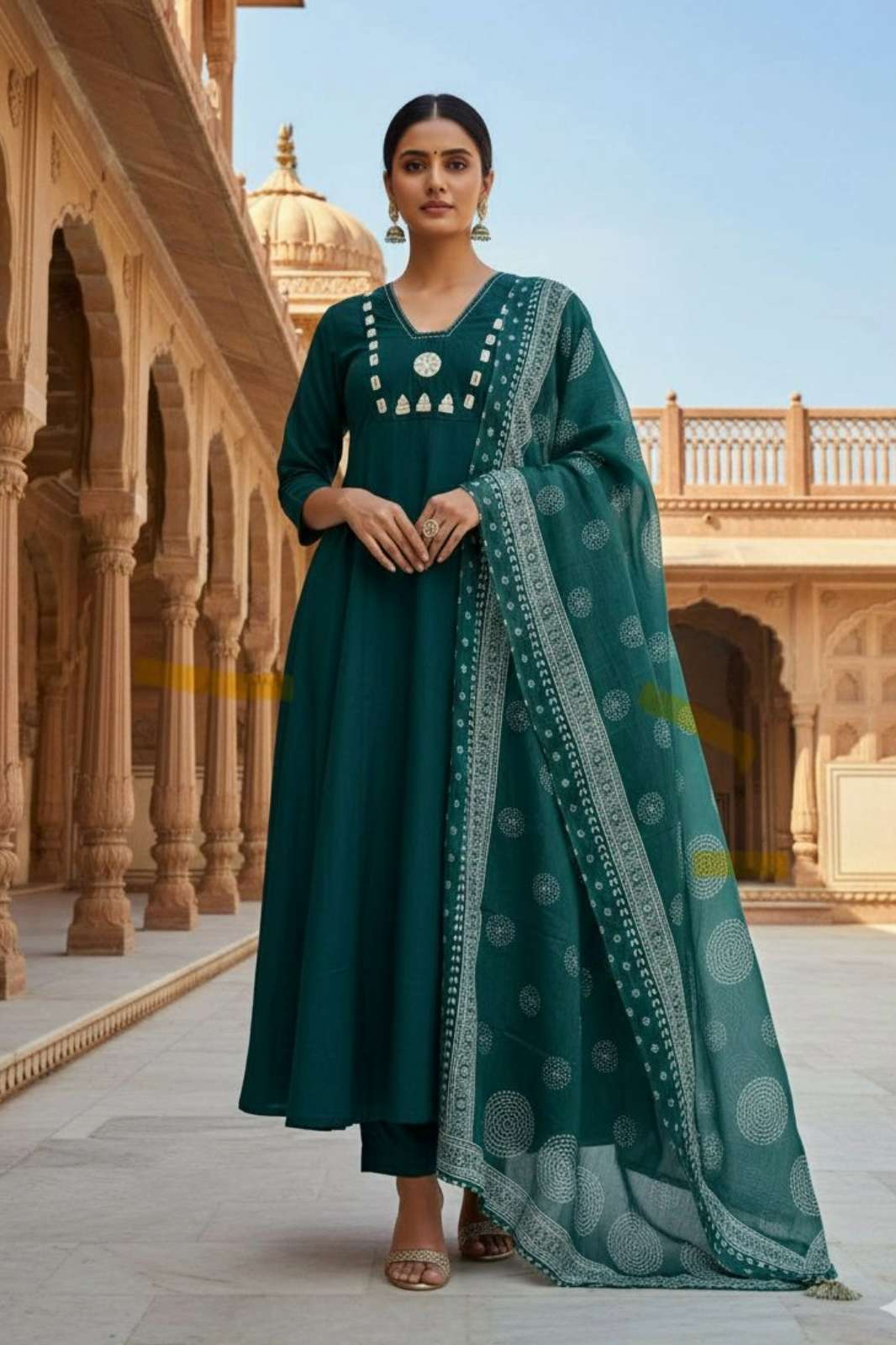 Shri Balaji 20181 Beautiful ANARKALI KURTA With Heavy Reyon Embroidery Work