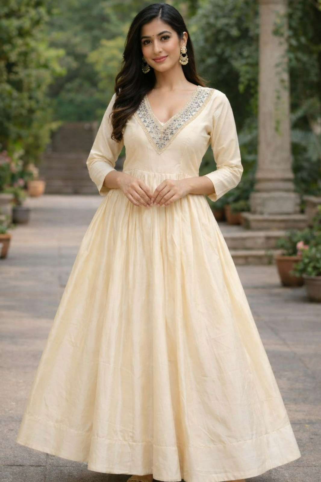 SHRI BALAJI DV 25385 PREMIUM SILK HEAVY EMBROIDERED GOWN