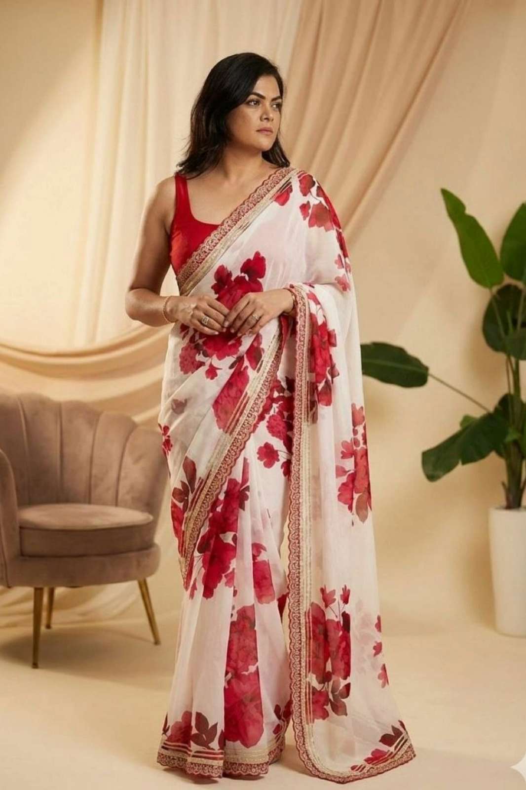 Shri Balaji Emporium 20332 Georgette fabric floral print Saree 