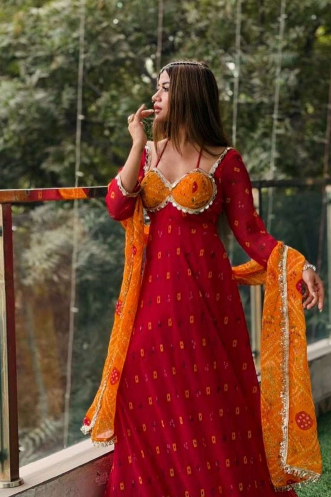 Shri Balaji Emporium 5984 Faux Georgette Digital Print with Real Mirror Work Party wear suit