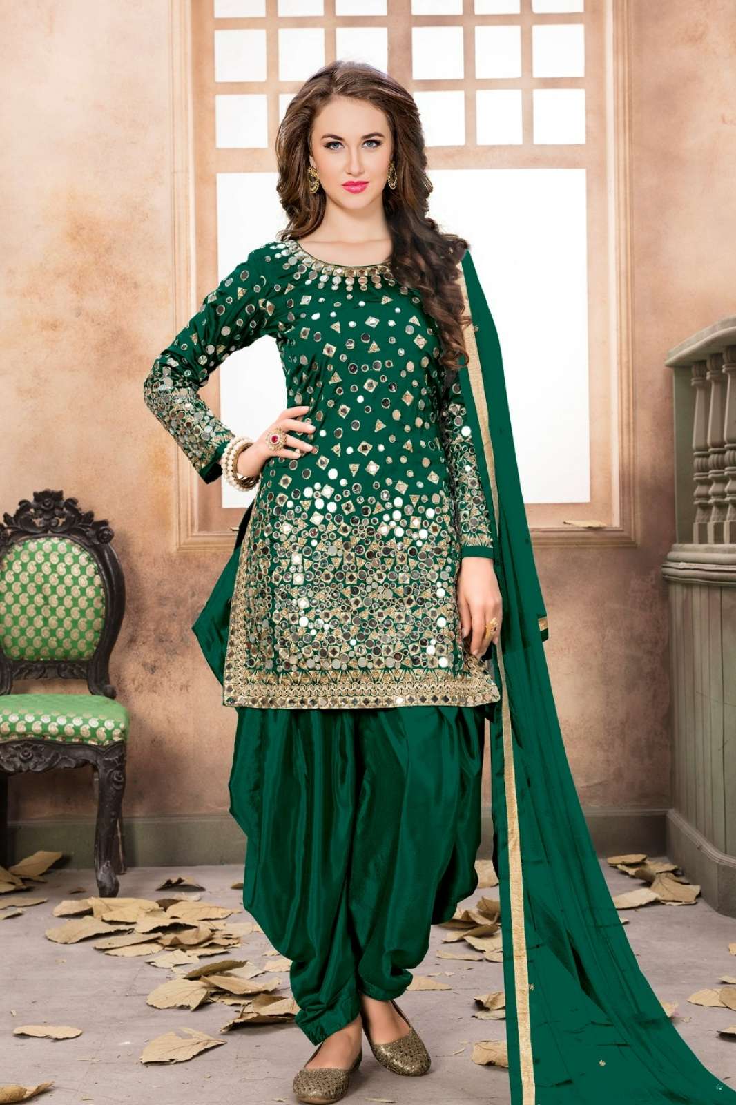 Shri Balaji Emporium Aanaya 40000 series Silk fabric Heavy embroidered and mirror work Suit