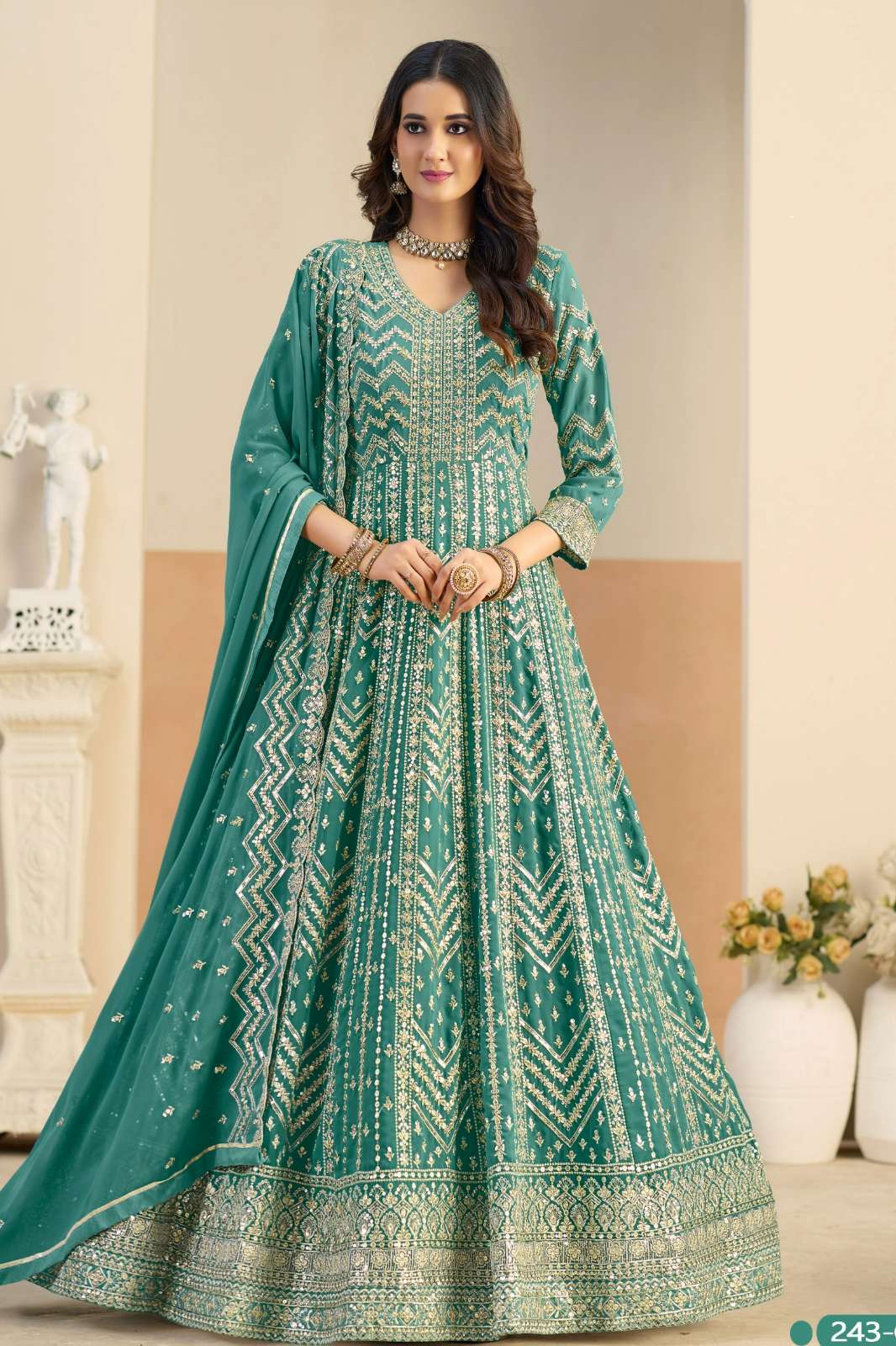 Shri Balaji Emporium AANAYA VOL 243 Beautiful Embroidered Faux Georgette Designer Wedding Lehenga