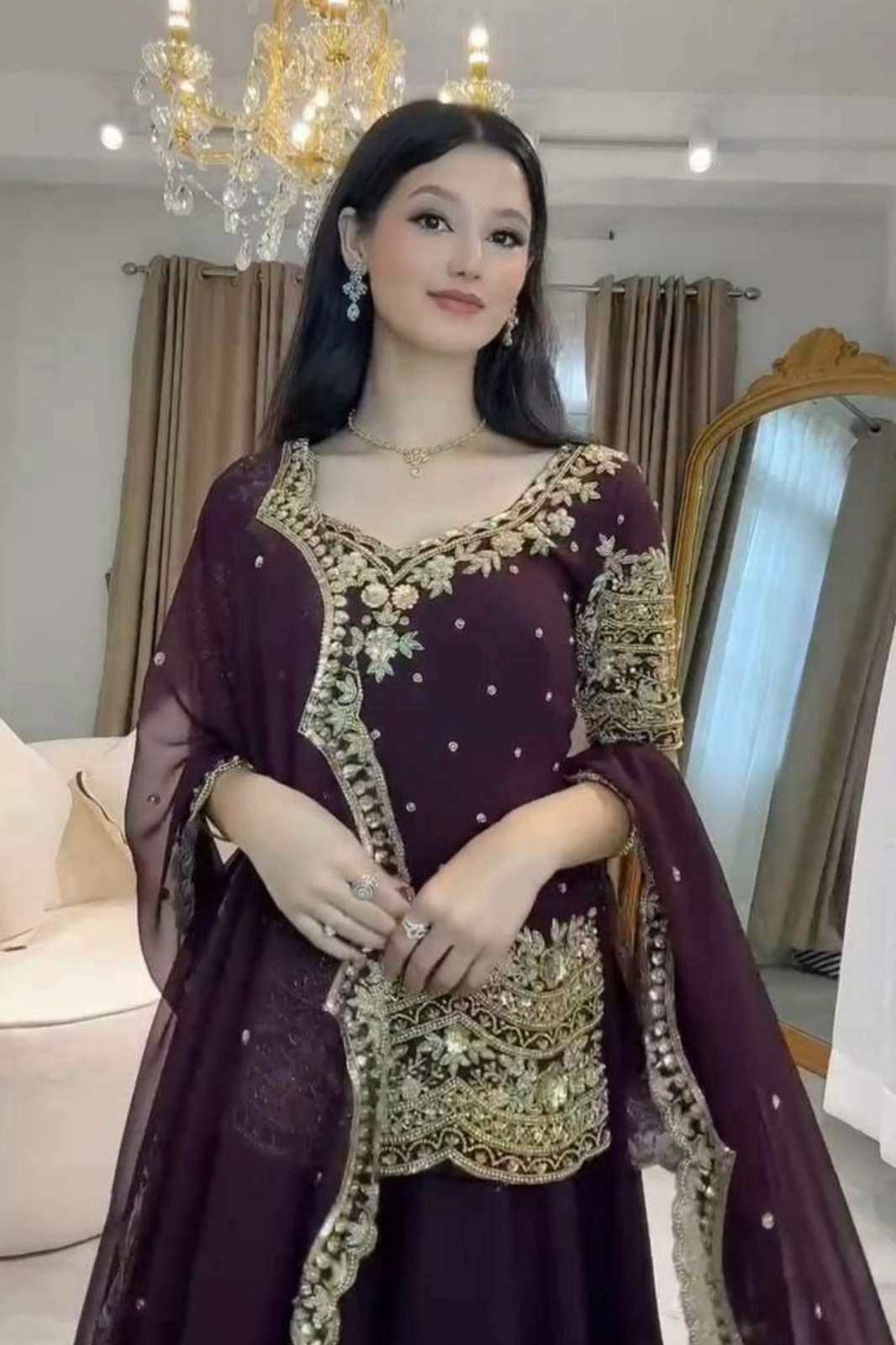 Shri Balaji Emporium DV 25375 BEAUTIFUL EMBROIDERY SEQUENCE AND CUT WORK MUSLIM SUIT