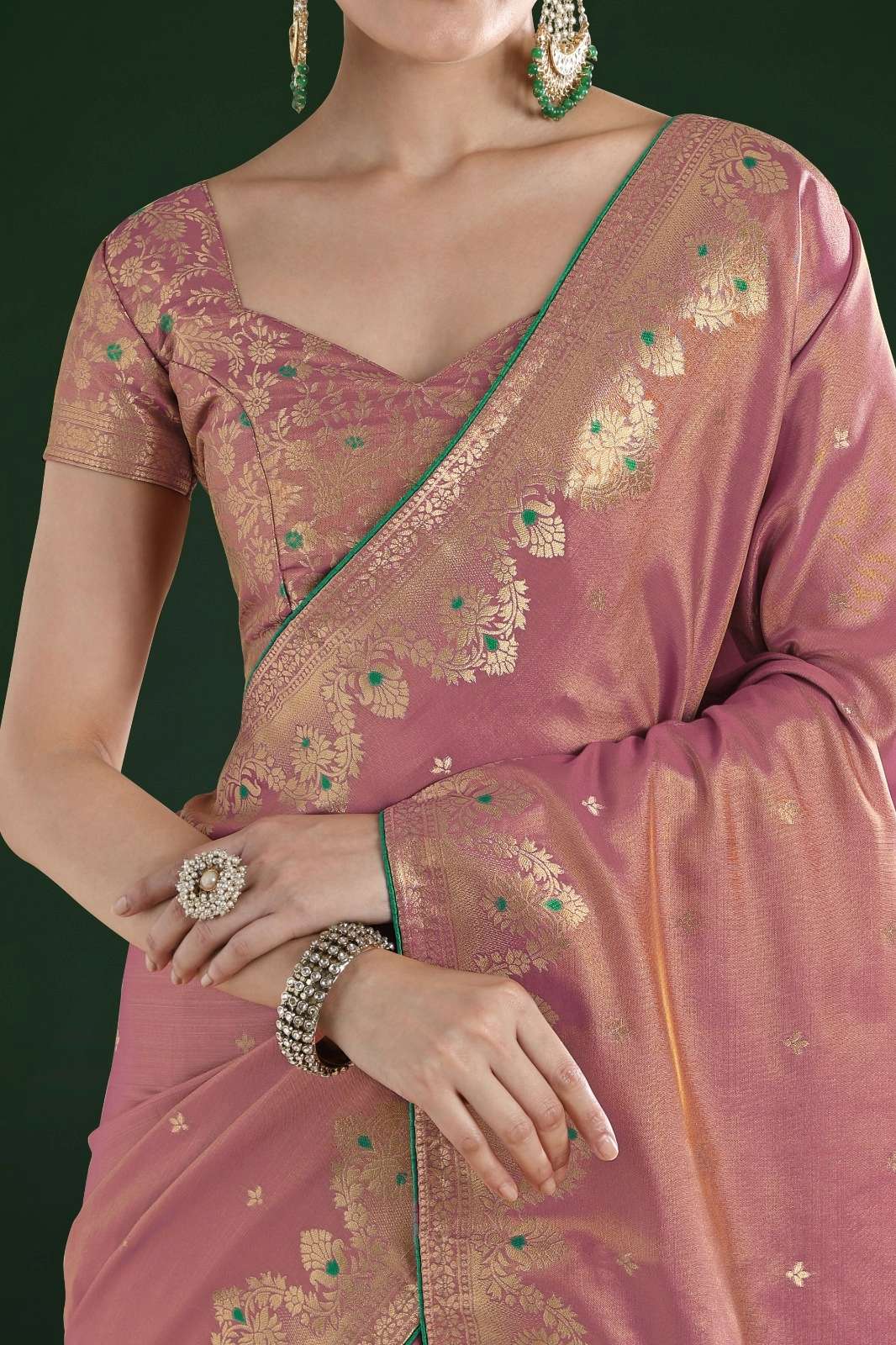 Shri Balaji Emporium Mriganayani Silk Beautiful Tissue Silk Saree With Zari Weaving