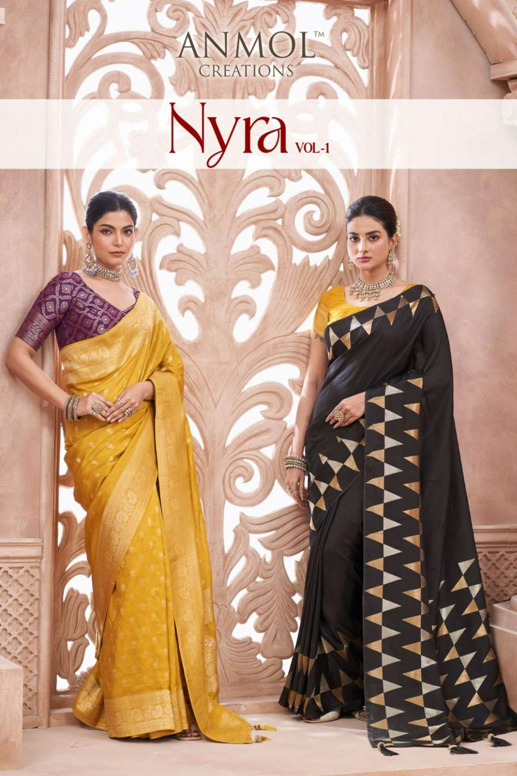 Shri Balaji Emporium NYRA 1 SERIES 3001 to 3008 Fancy Work Viscose fabric Saree Collection 