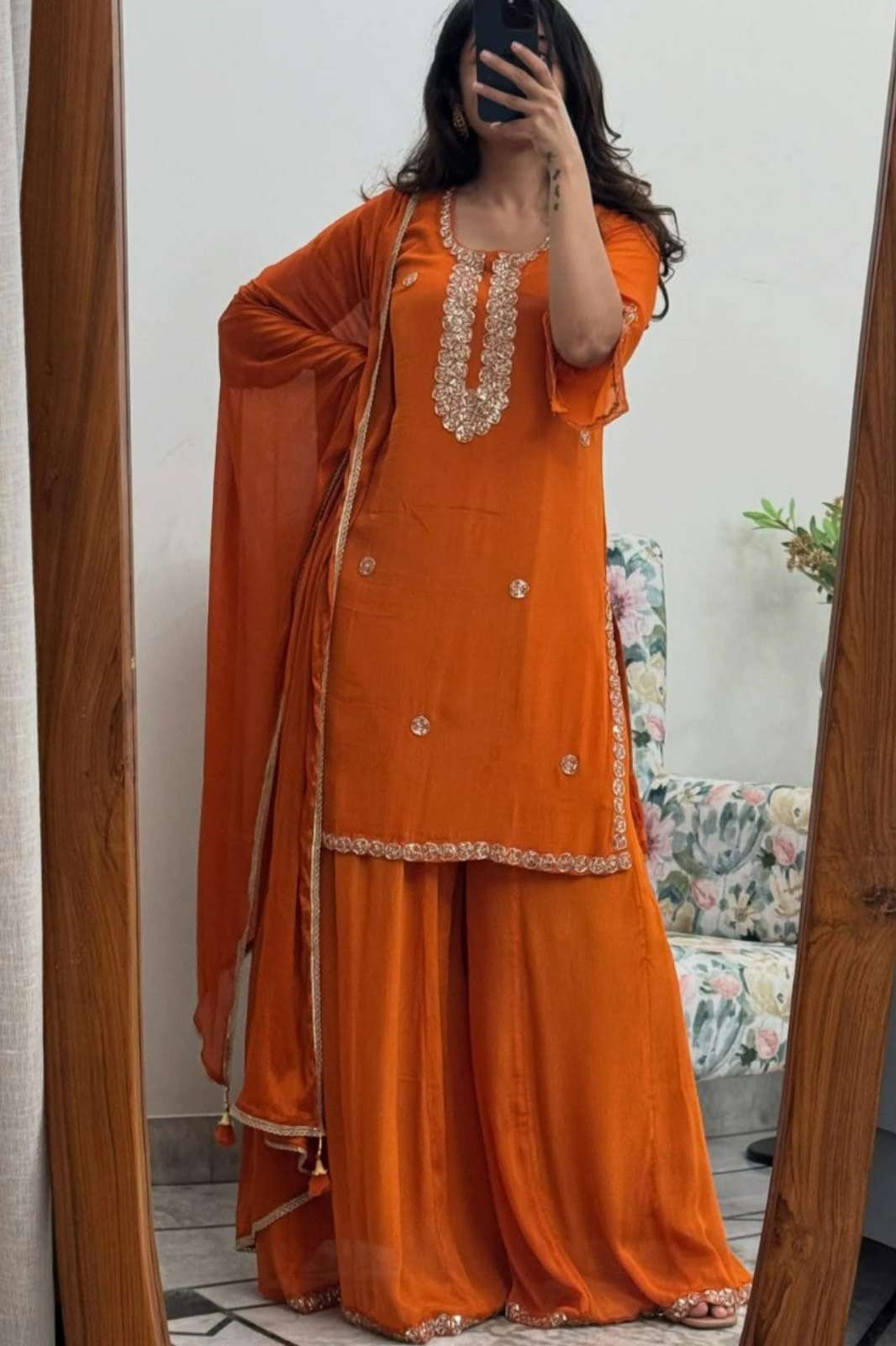 Shri Balaji Emporium TF 390 Georgette foil embroidered plazzo suit 