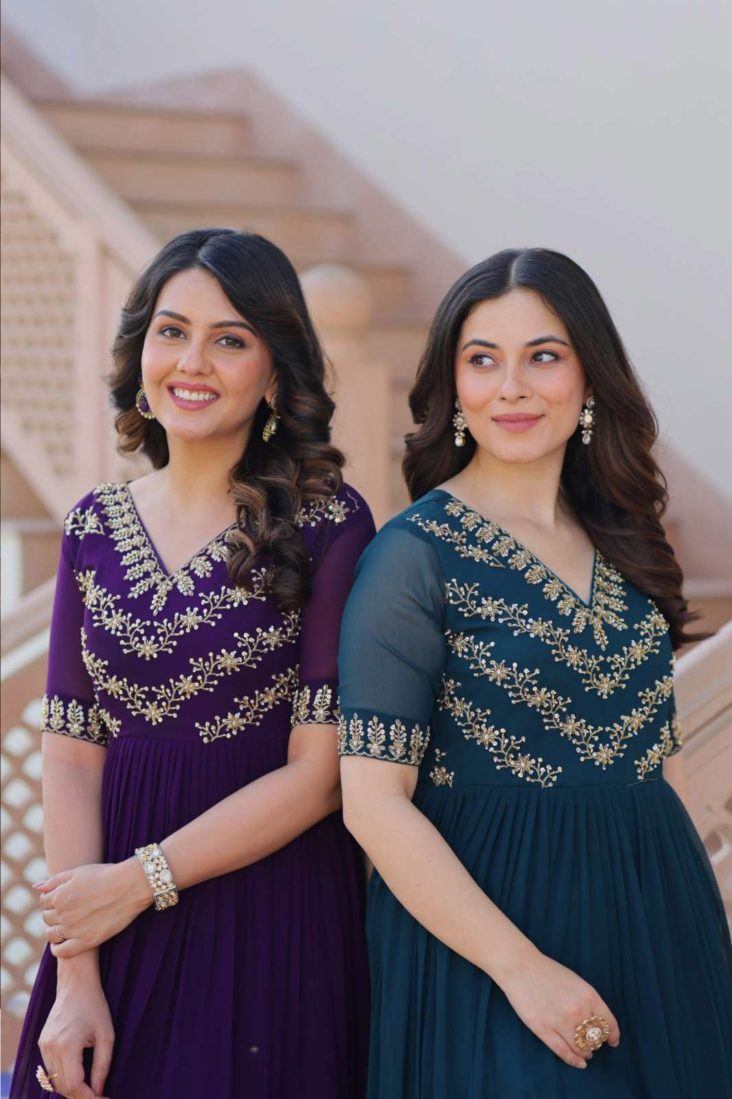 SHRI BALAJI KA 1172 READYMADE HEAVY SEQUENCE EMBROIDERED WORK FAUX BLOMMING GOWN