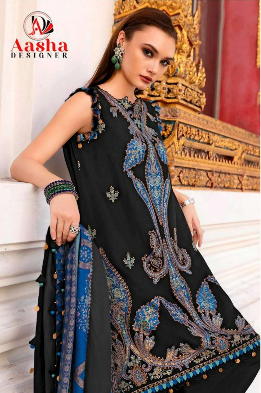 SHRI BALAJI PRESENTS AD 1200 REYON COTTON SUIT WITH EMBROIDERY WORK 