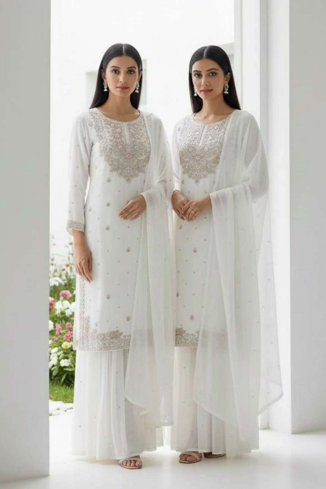 SHRI BALAJI PRESENTS DV 25348 READY TO WEAR FAUX GEORGETTE FABRIC BEAUTIFUL SEQUENCE EMBROIDERED WORK