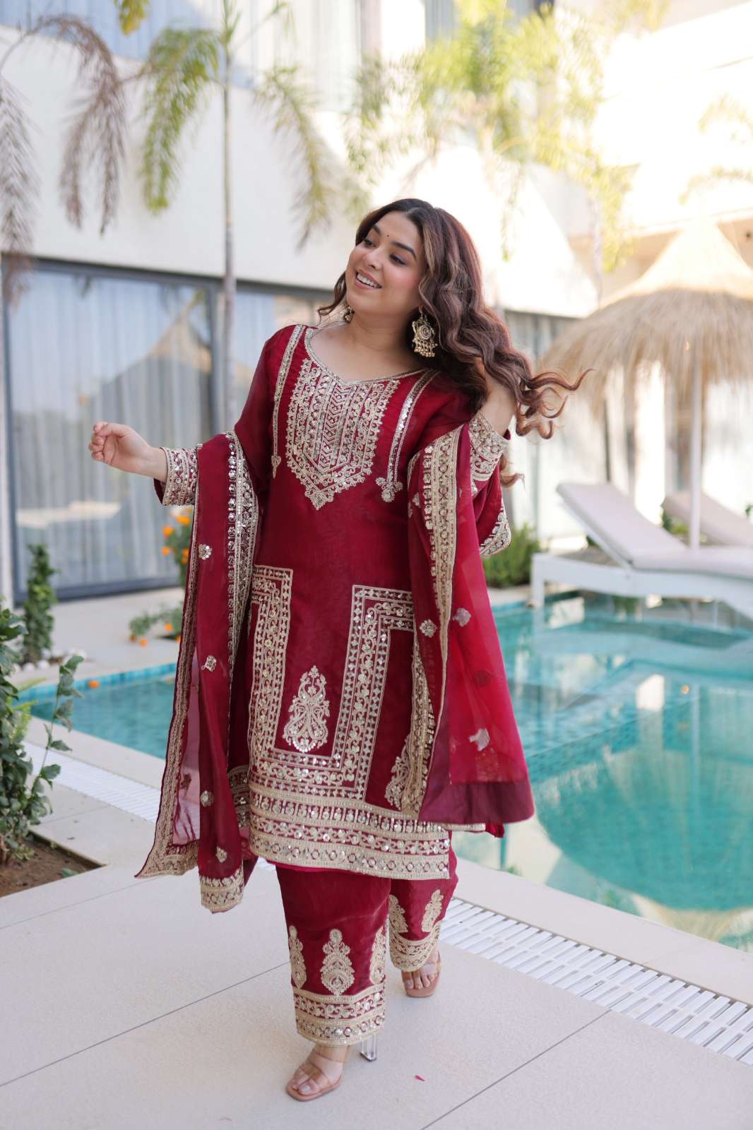 SHRI BALAJI PRESENTS KA 1232 READY TO WEAR EMBROIDERED SEQUENCE AND CODING WORK PAKISTANI SUIT 