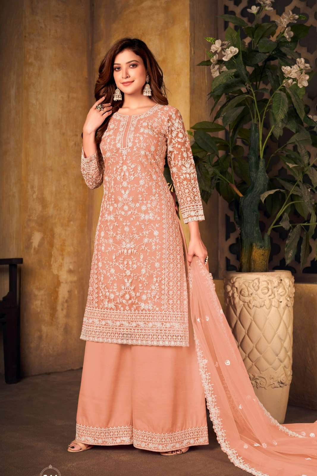 Shri balaji presents Vaani Vol 24 Net fabric coding work pakistani suit 