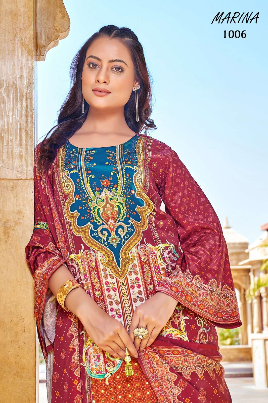 SHRI BALAJI SSR 536 Heavy Embroidery Sequence Work digital printed Silk Suit collection  