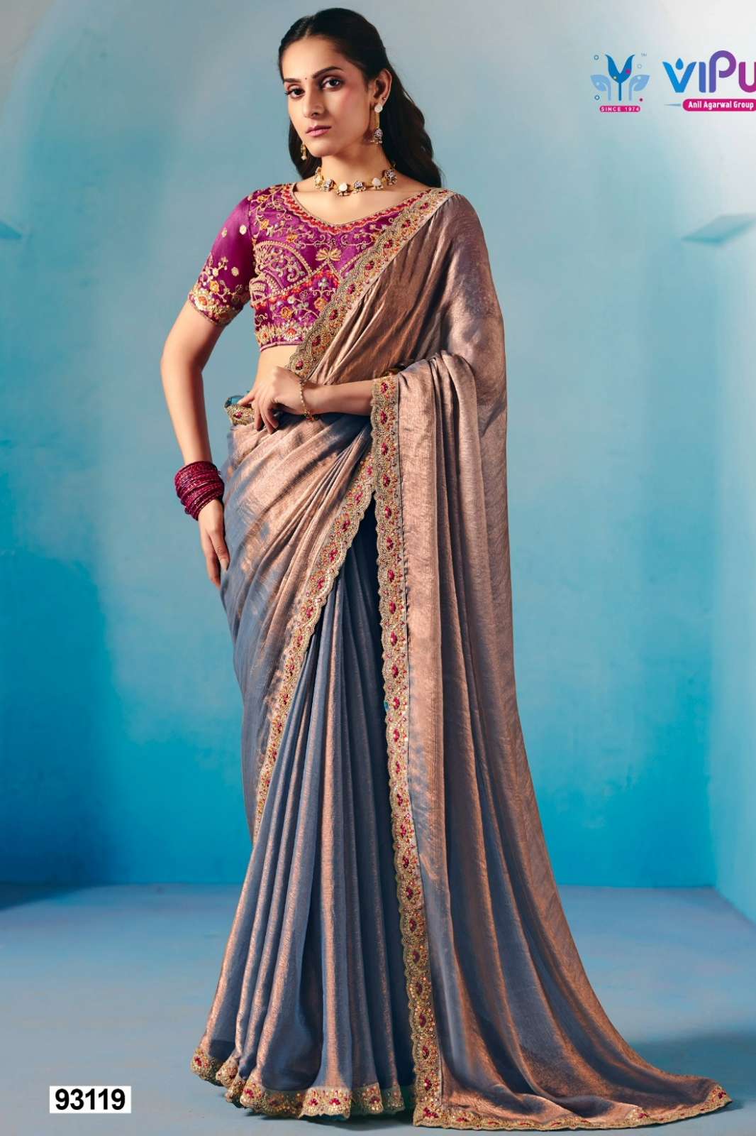 Vipul SEREIS 93114 TO 93119 Stunning Festive Wear Chiffon Saree Collection