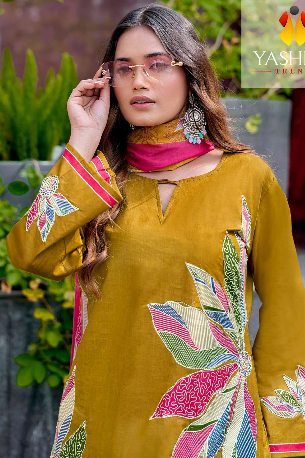YASHIKA TRENDS YASHIKA MAYISHA COTTON DIGITAL PRINTED HAND WORK SUIT