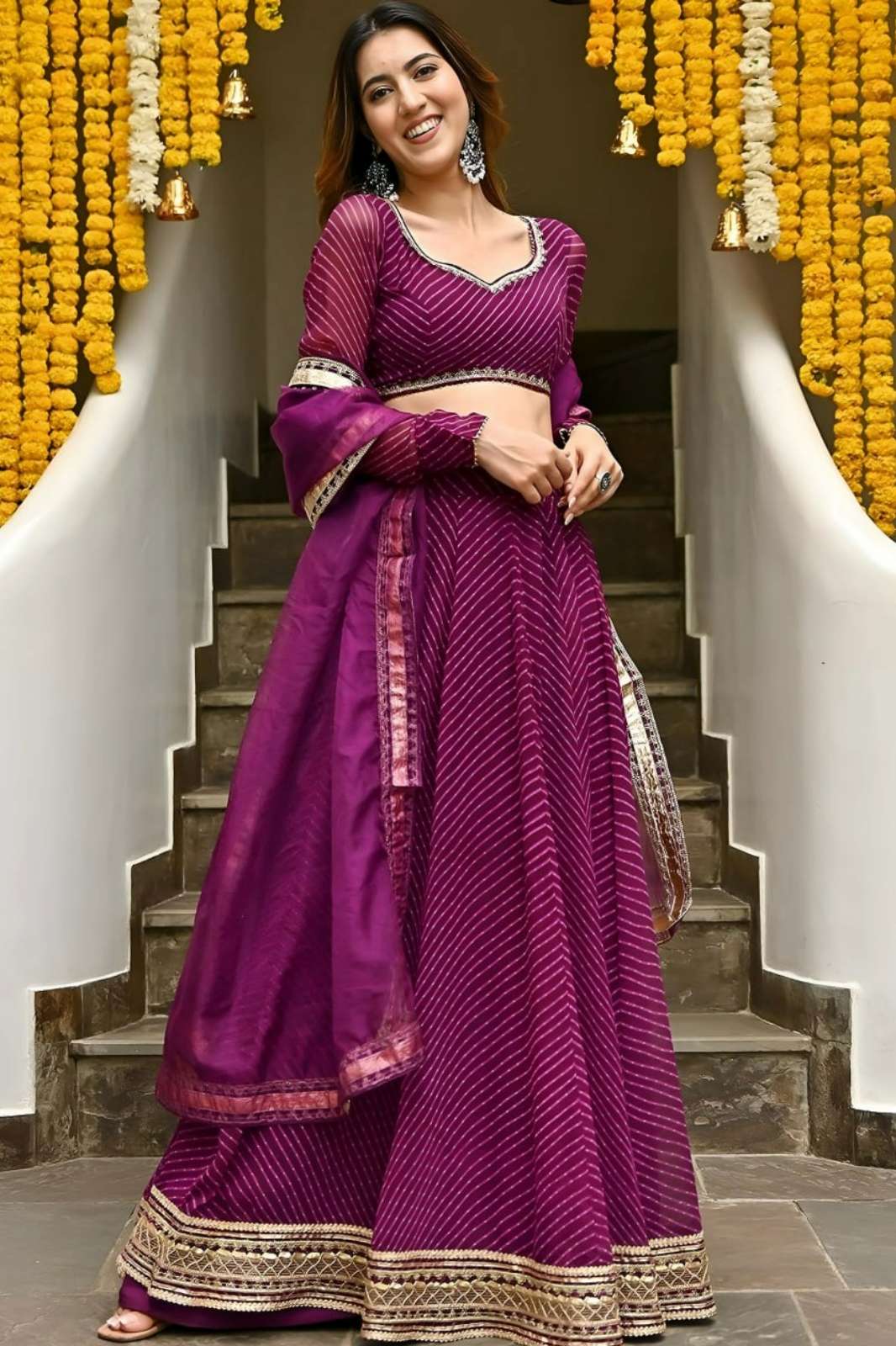 ZEEL 15079 Purple Sequins Embroidery Work Party wear Lehenga 