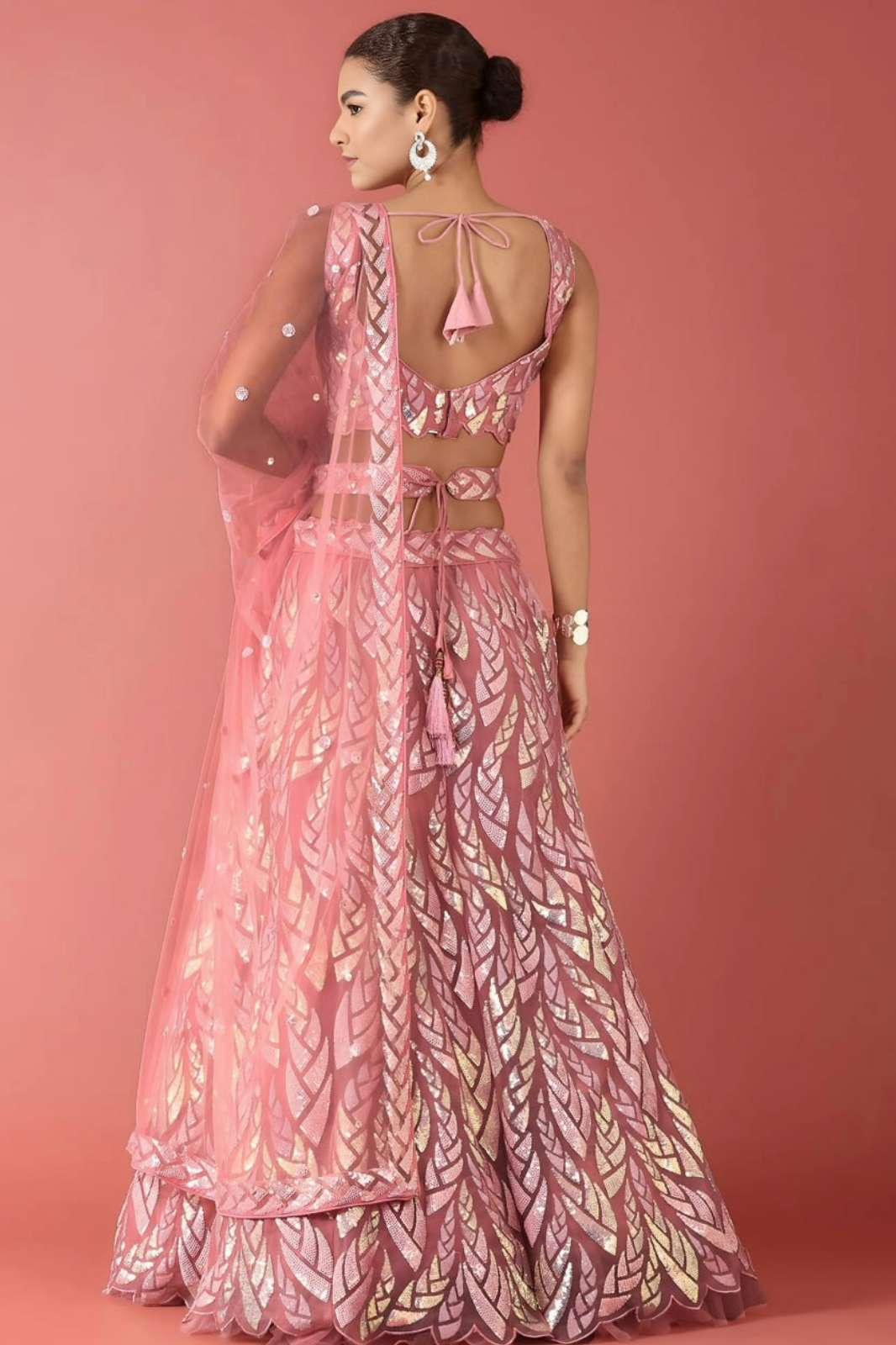ZEEL 15101 Pink Sequins Embroidery Work Party wear Lehenga 
