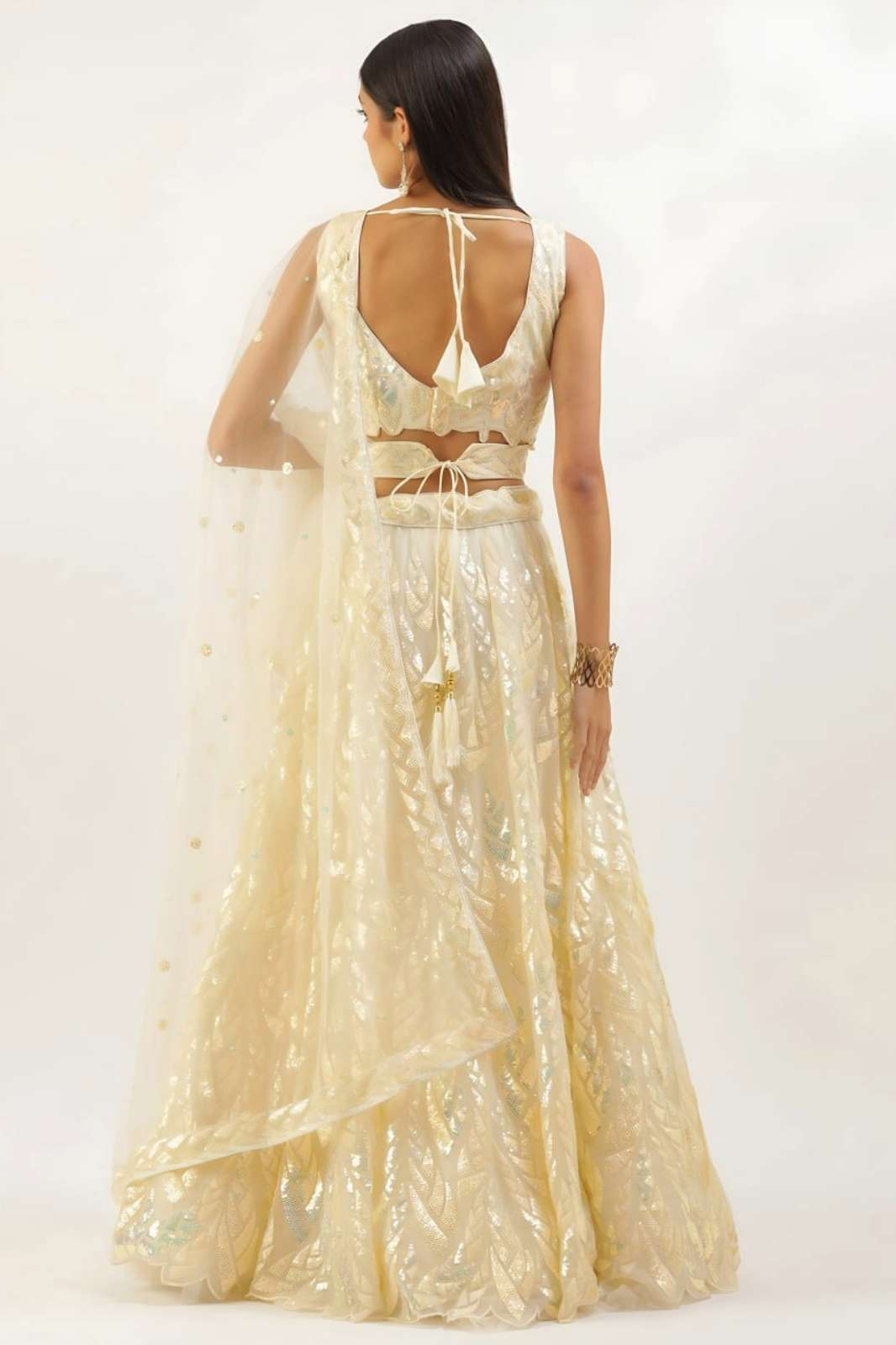 ZEEL 15101 Yellow Sequins Embroidery Work Party wear Lehenga 