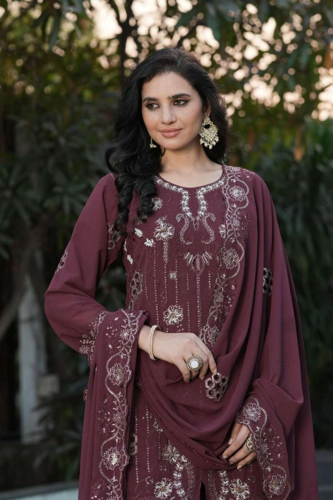 AFFAN CREATION 201 Fox Georgette Embroidery With Cut Zardozi & HandWork Pakistani Suit