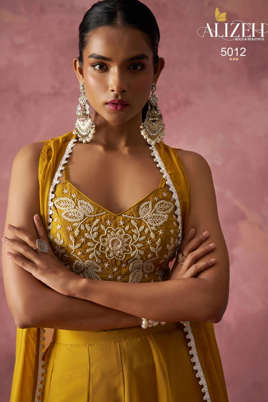 ALIZEH RANG 5012 Beautiful Georgette Embroidered Wedding wear Plazzo with choli 