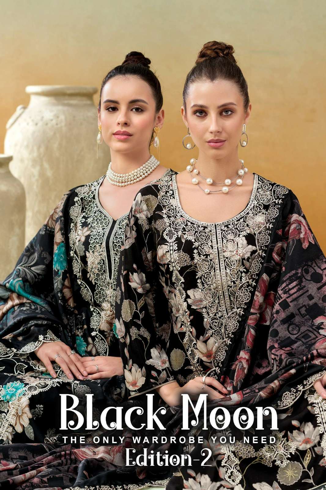 Alok BLACK MOON 2 Pure Viscose Rayon Print With Fancy Embroidery & Swarosvki Diamond Work Suit 