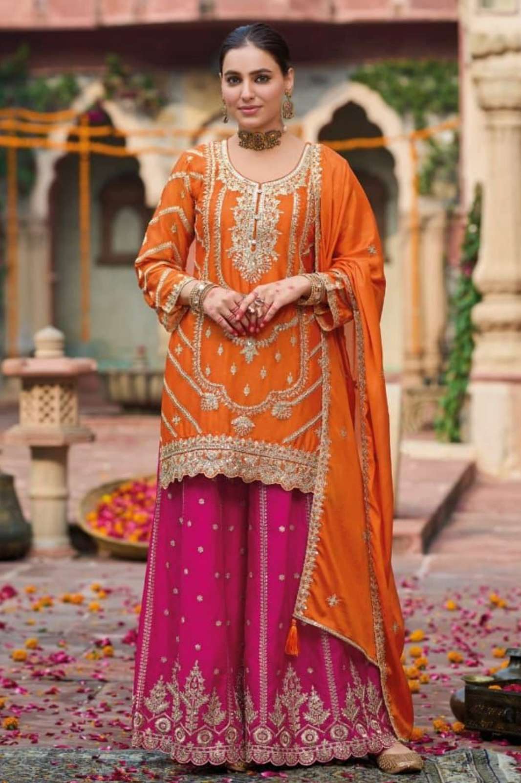 EBA KANAK Ready to Wear Heavy Chinon Wedding wear Suit with emboidery work 