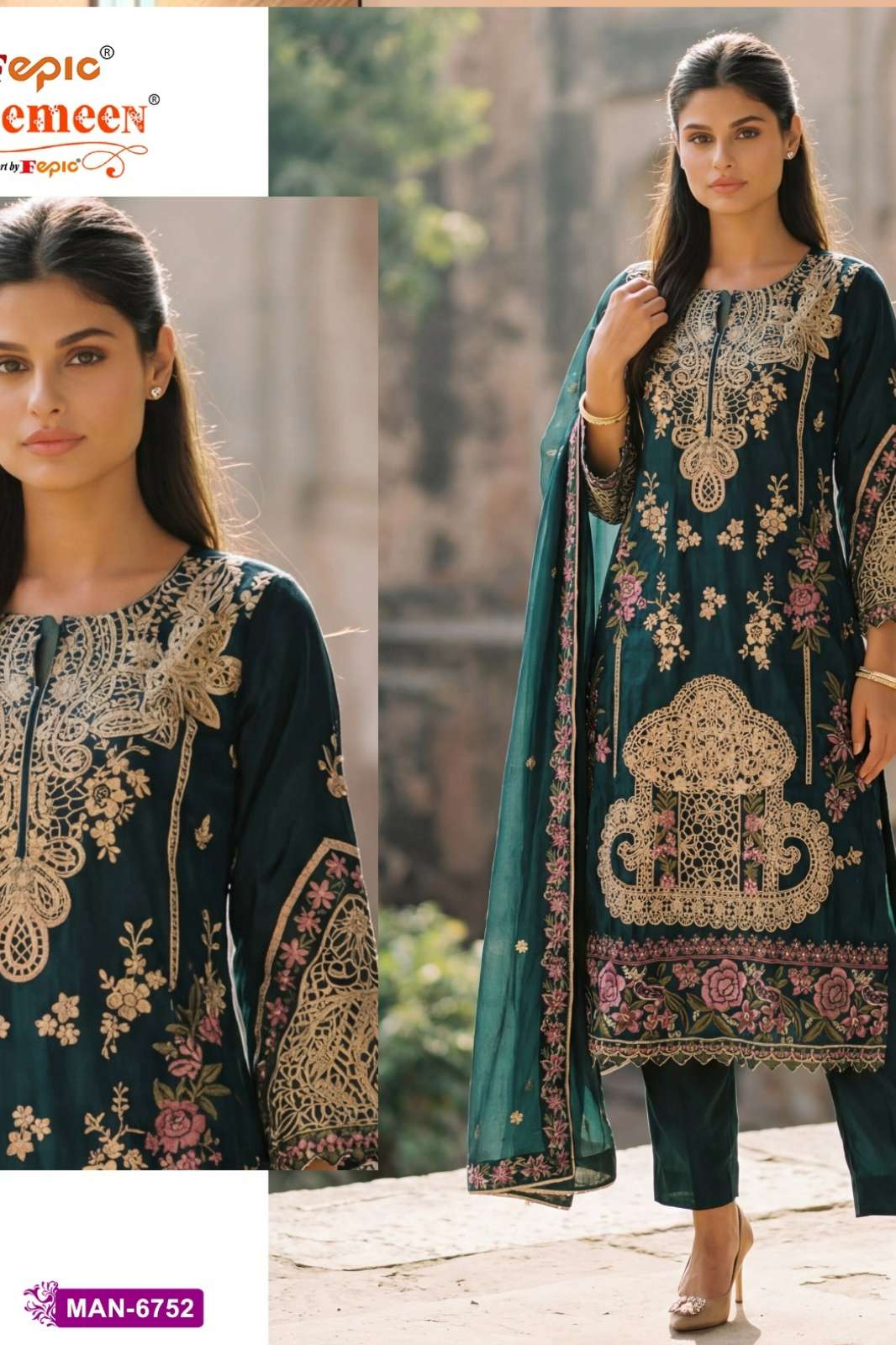  FEPIC ROSEMEEN MAN6752SEMI HEAVY WORKED FENDI SUIT COLLECTION