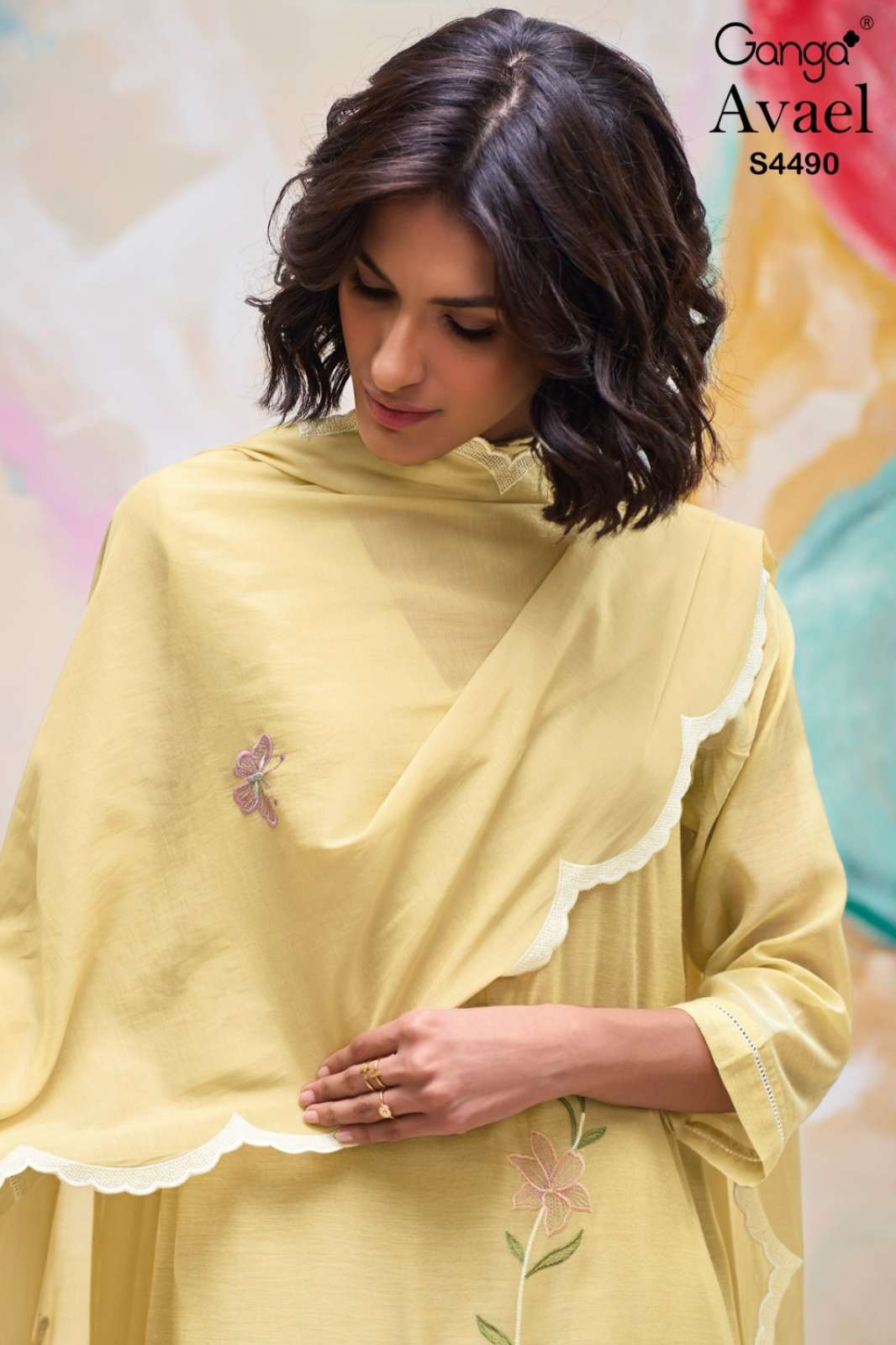 GANGA AVAEL S4490 PREMIUM PURE BANARASI MUL SOLID COLOR SALWAR SUIT