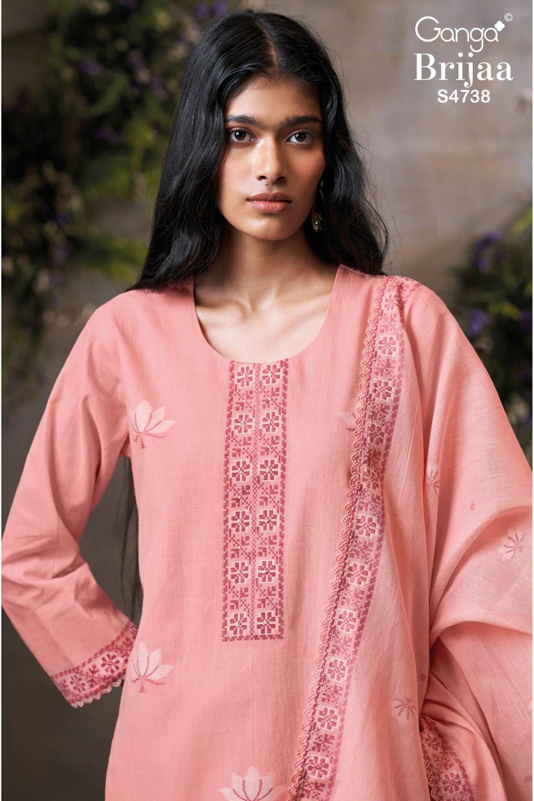 GANGA Brijaa S4738 PREMIUM COTTON JACQUARD DESIGNER SALWAR SUIT