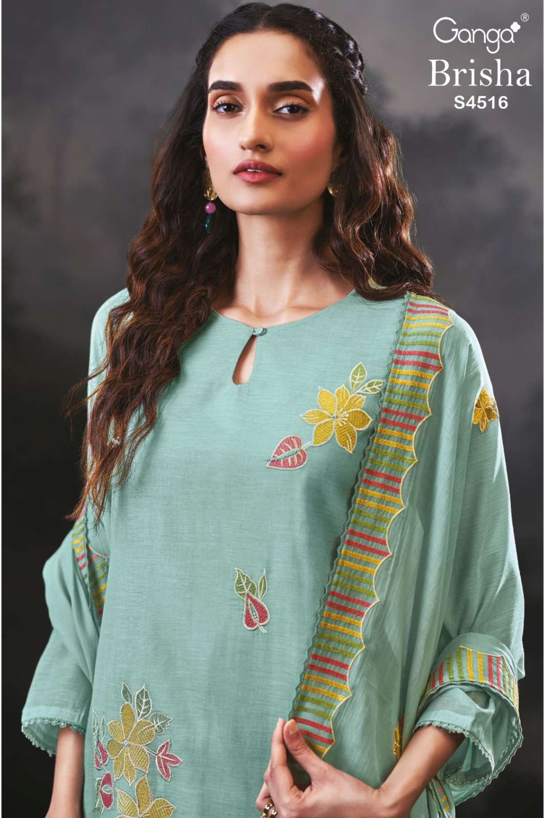 GANGA BRISHA 4516 PREMIUM PURE BANARASI MUL SALWAR SUIT