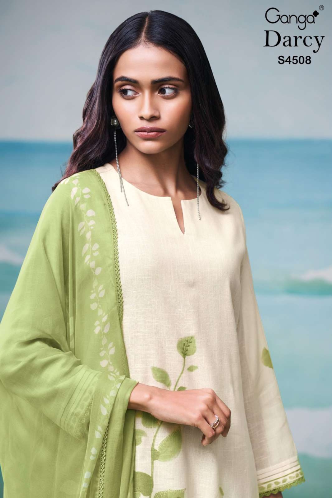 GANGA DARCY S4508 PREMIUM COTTON LINEN PRINTED SALWAR SUIT