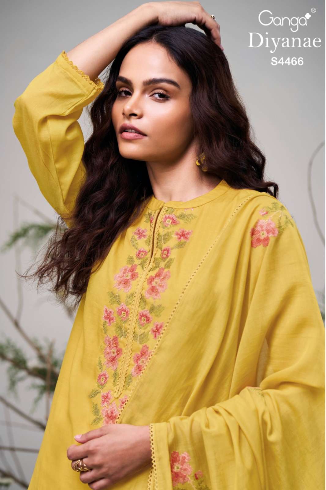 GANGA DIYANAE S4466 PREMIUM PURE MUL SOLID COLOR DESIGNER SALWAR SUIT