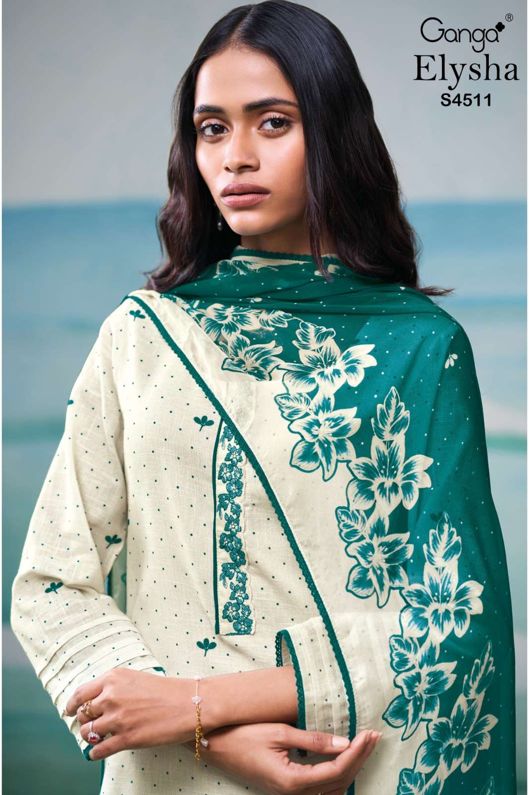 GANGA ELYSHA S4511 PREMIUM COTTON LINEN PRINTED SALWAR SUIT