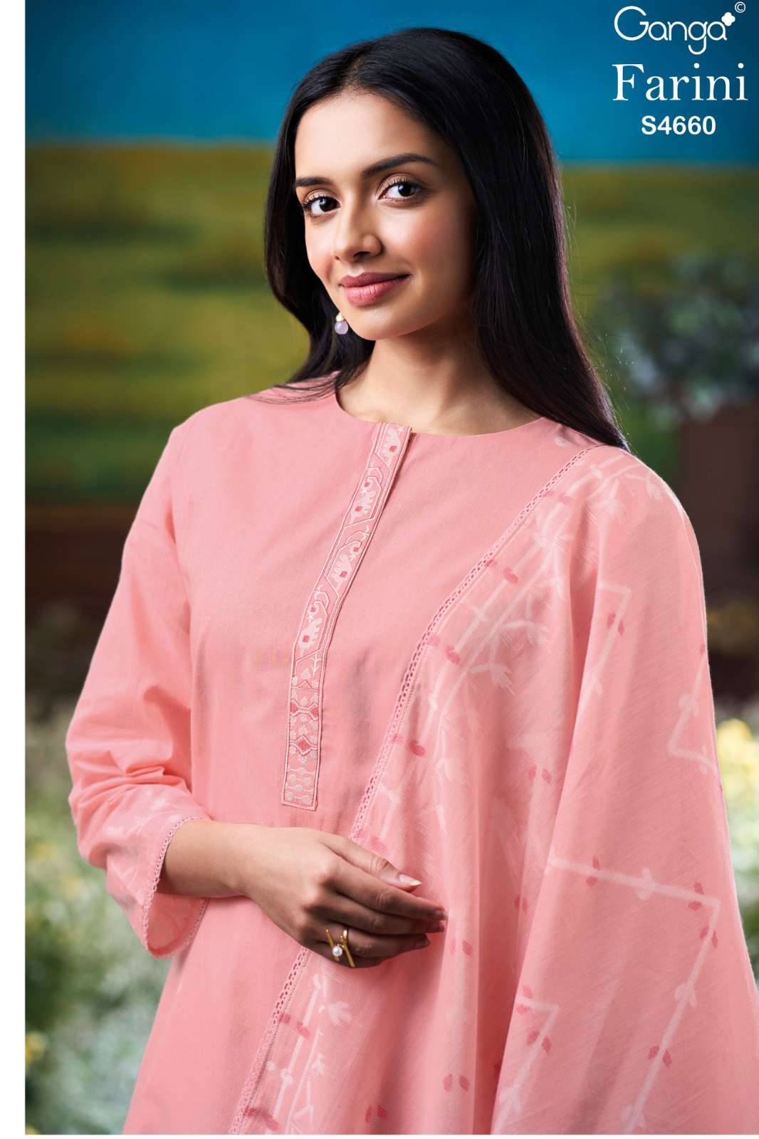 GANGA Farini S4660 PREMIUM COTTON JACQUARD DESIGNER SALWAR SUIT
