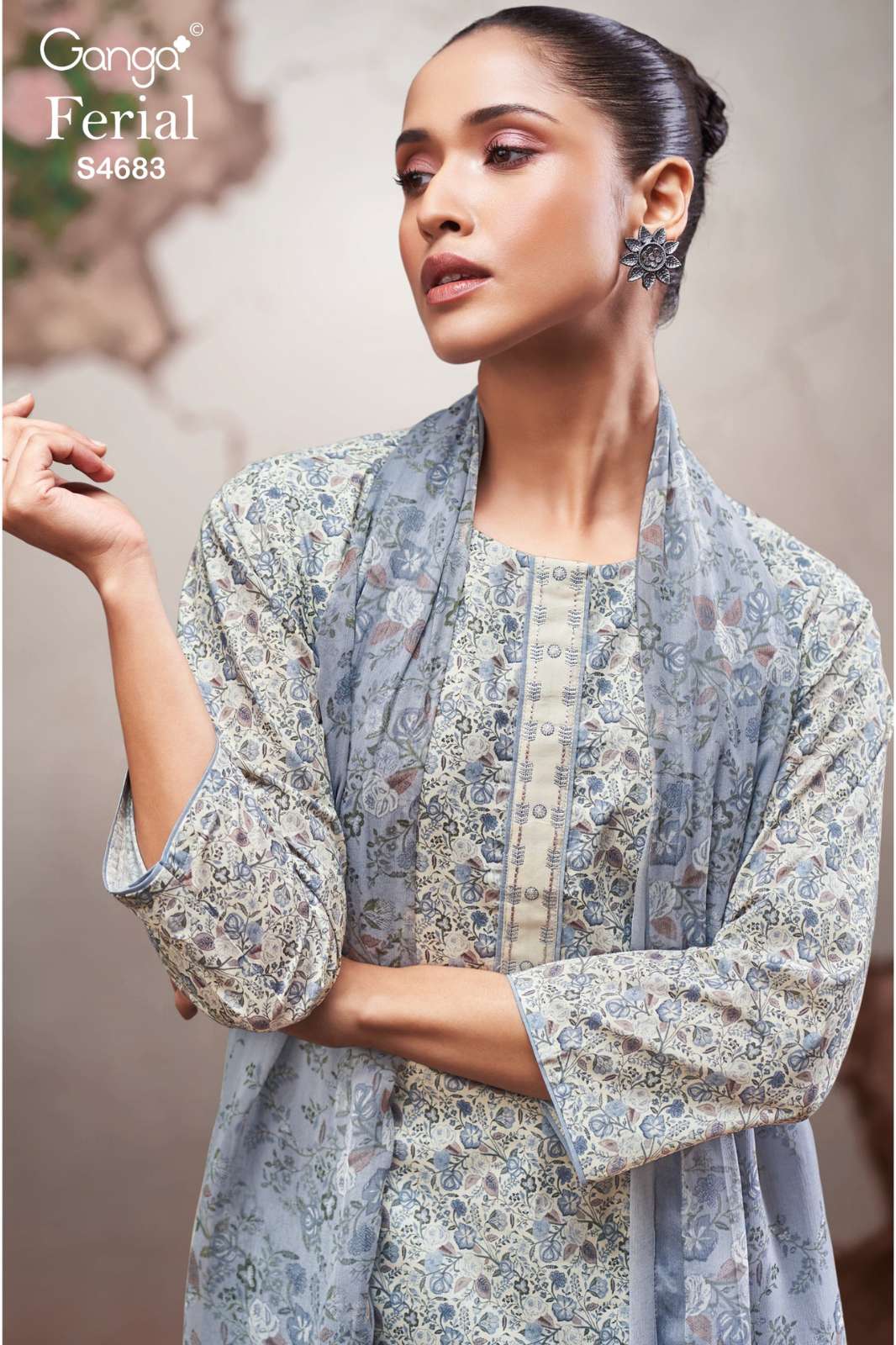 GANGA Ferial S4683 PREMIUM COTTON PRINTED DESIGNER SALWAR SUIT