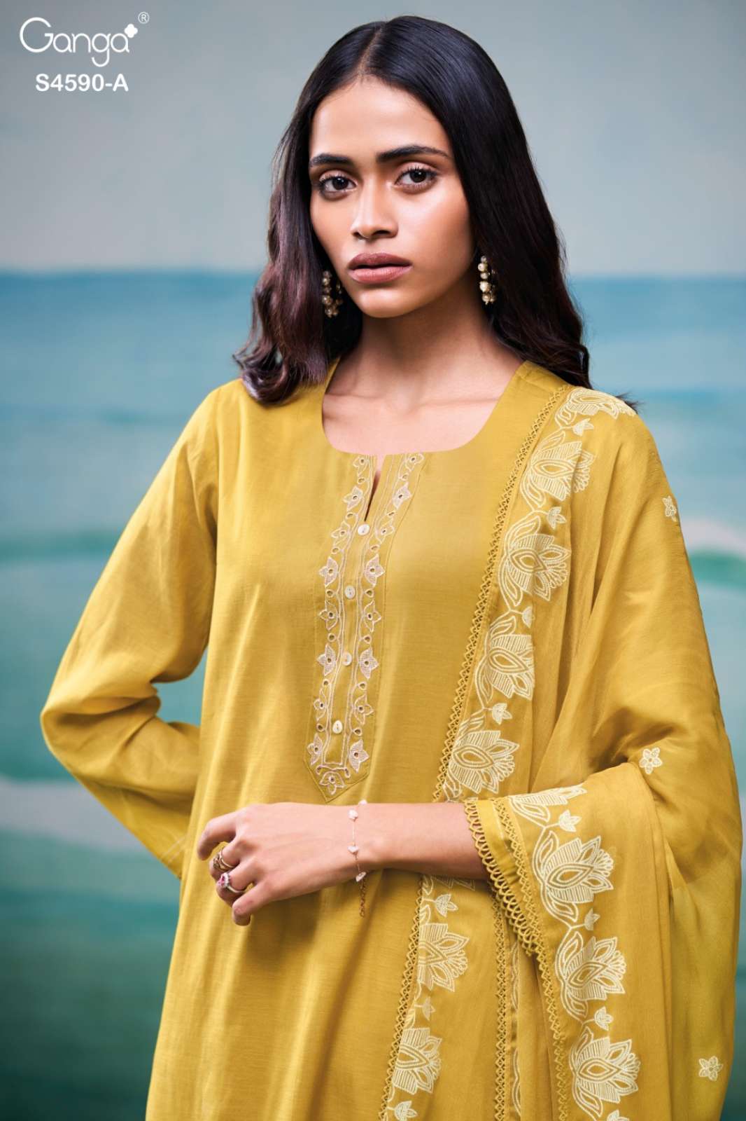 GANGA HEYZRA S4590 PREMIUM PURE MUL SOLID COLOR SALWAR SUIT