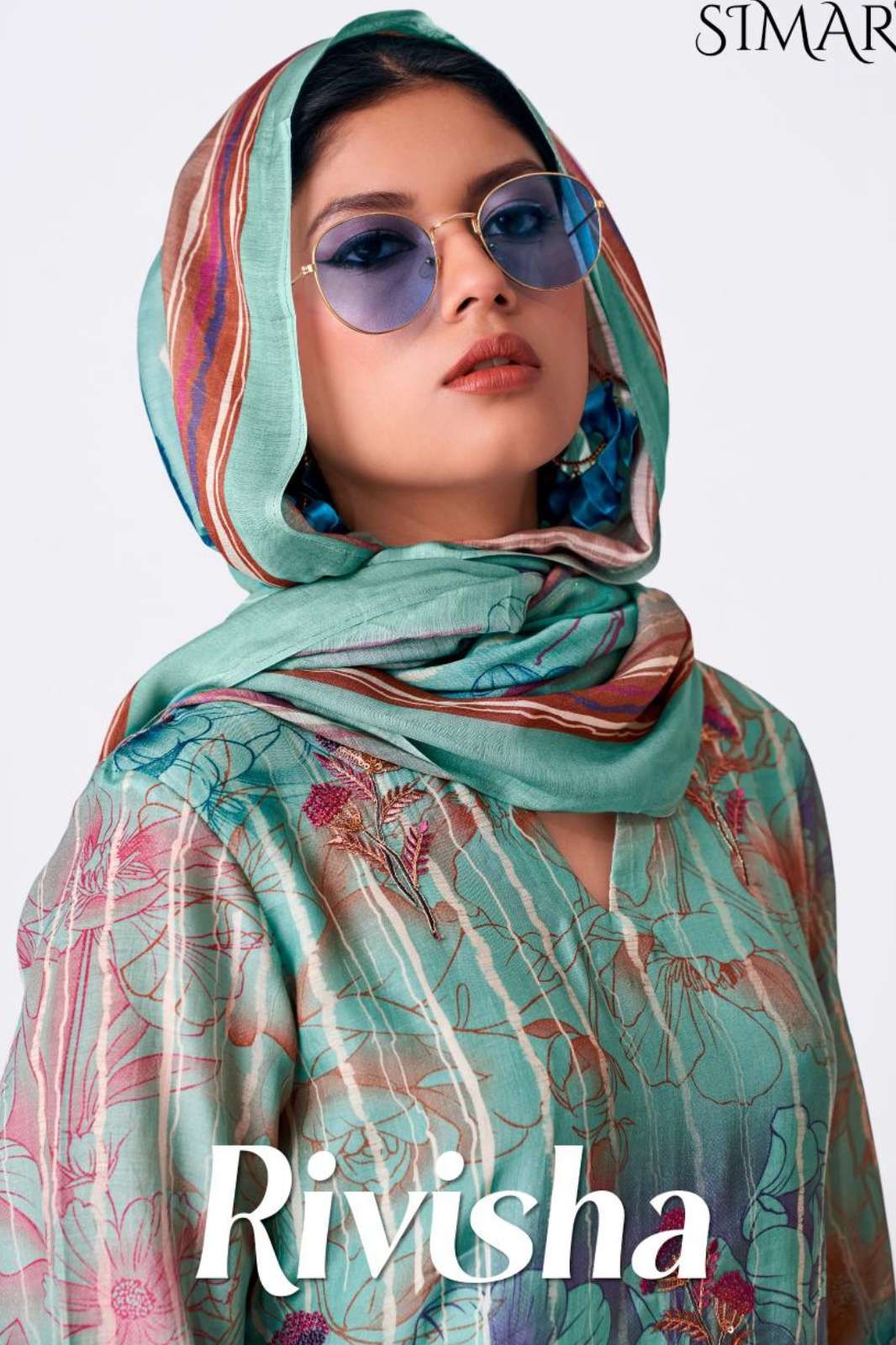 Glossy Rivisha Pure Viscose Muslin Digital Printed Designer Salwar Suit