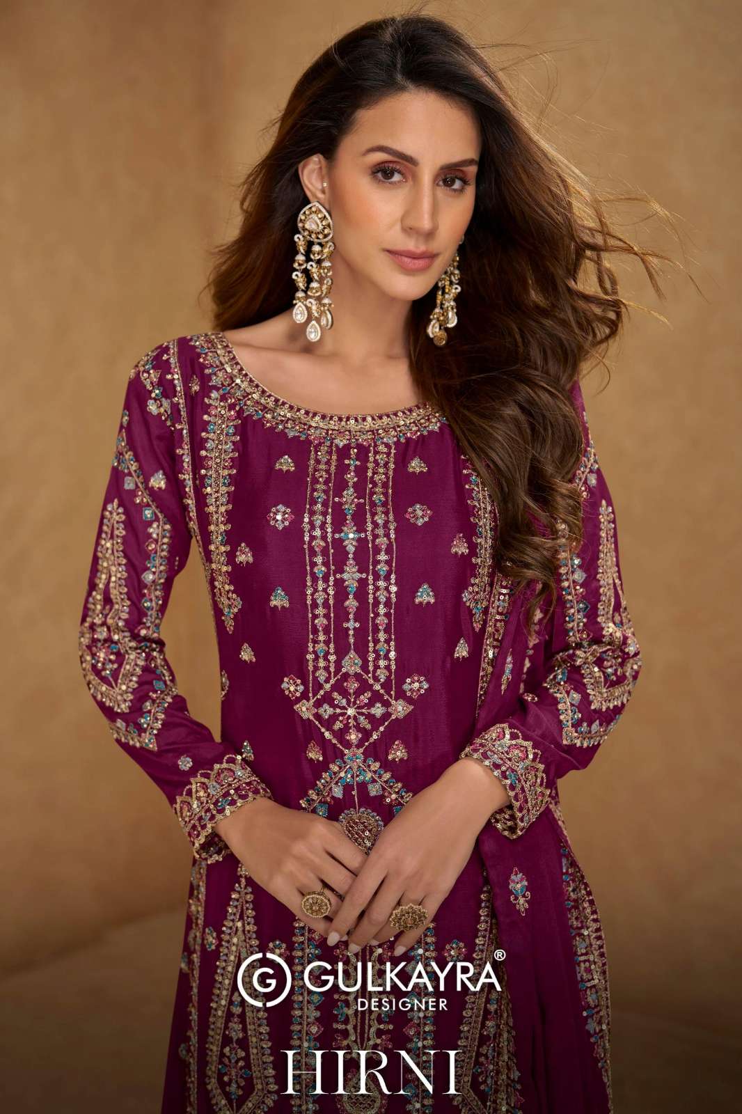 Gulkayra HIRNI Ready To Wear Real Chinon Embroidery Work Party wear suit