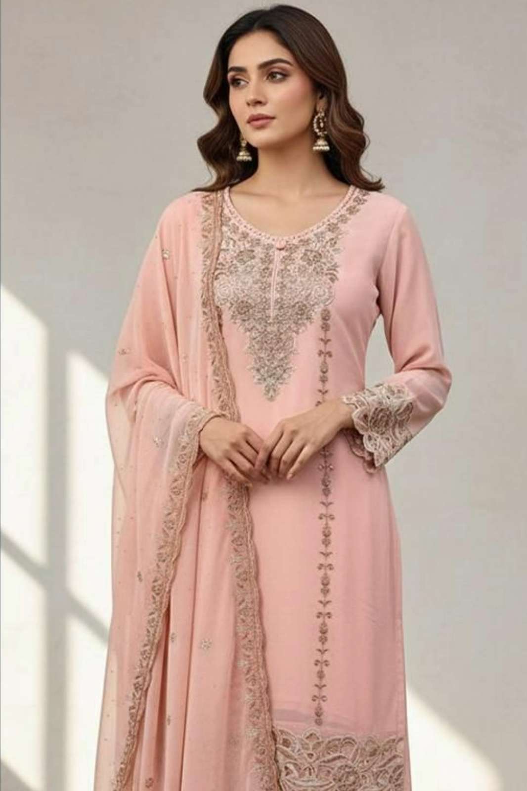 HOOR TEX  HF 380 A To D Heavy Georgette Embroidered Work pakistani suit for resellers
