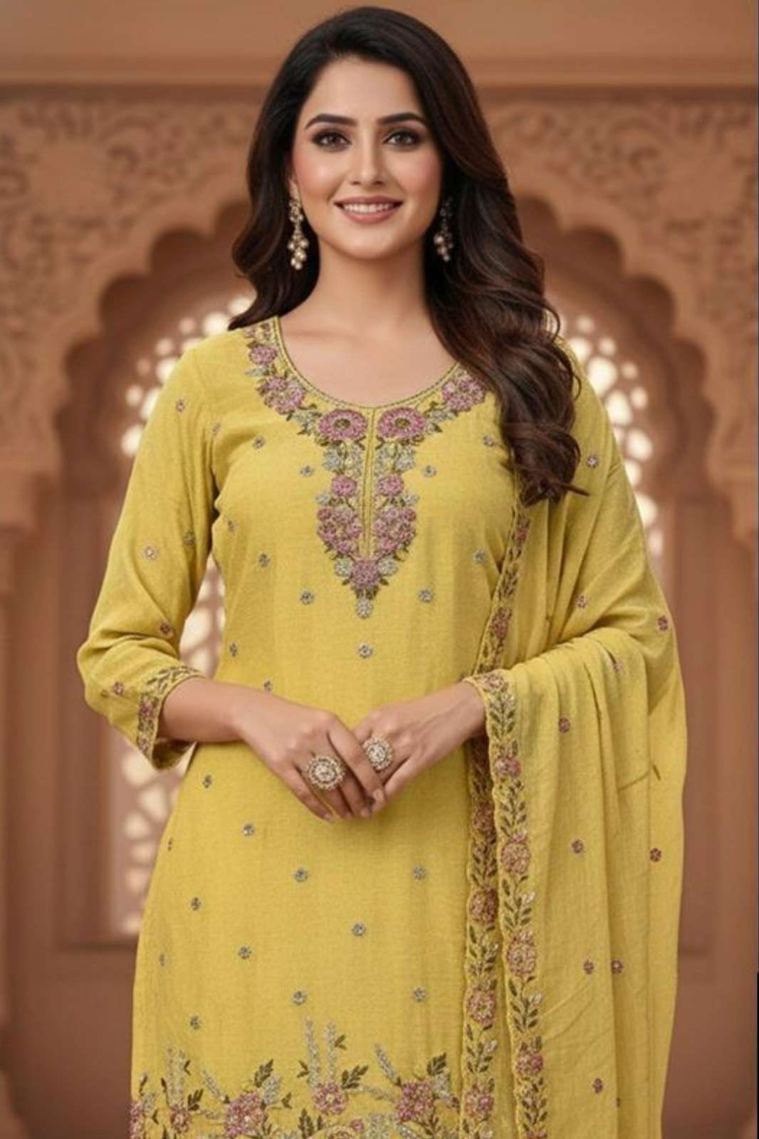 HOOR TEX HF 488 STUNNING CHIFFON EMBROIDERED PAKISTANI SUIT FOR WHOLESELLER