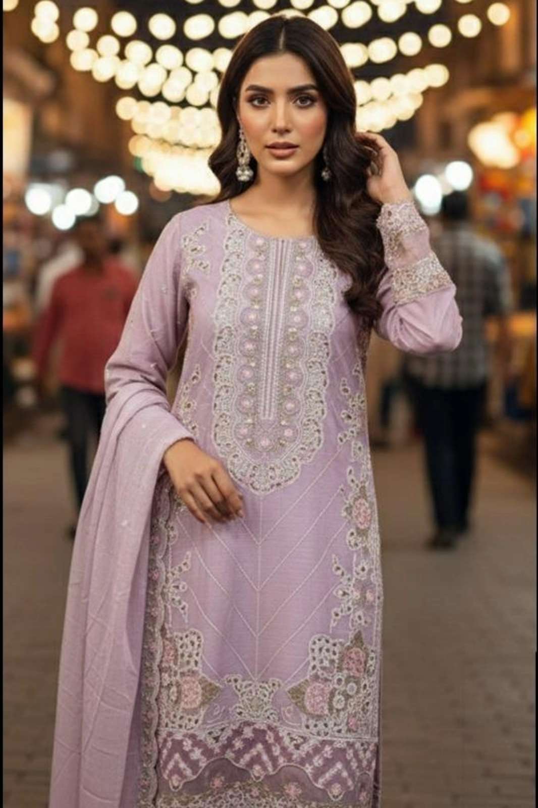 HOOR TEX HF 501A To D Heavy Chiffon embroidered pakistani suit for resellers 