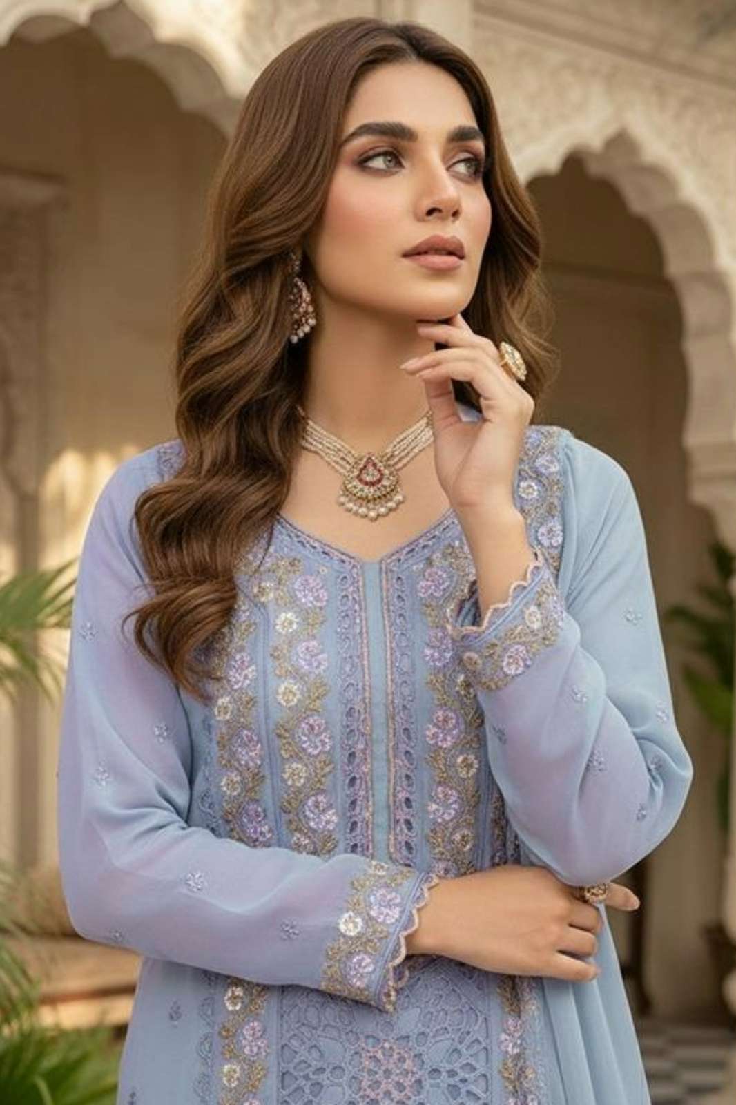 HOOR TEX HF 511 A To D Heavy Georgette Zarkan Work pakistani suit for resellers