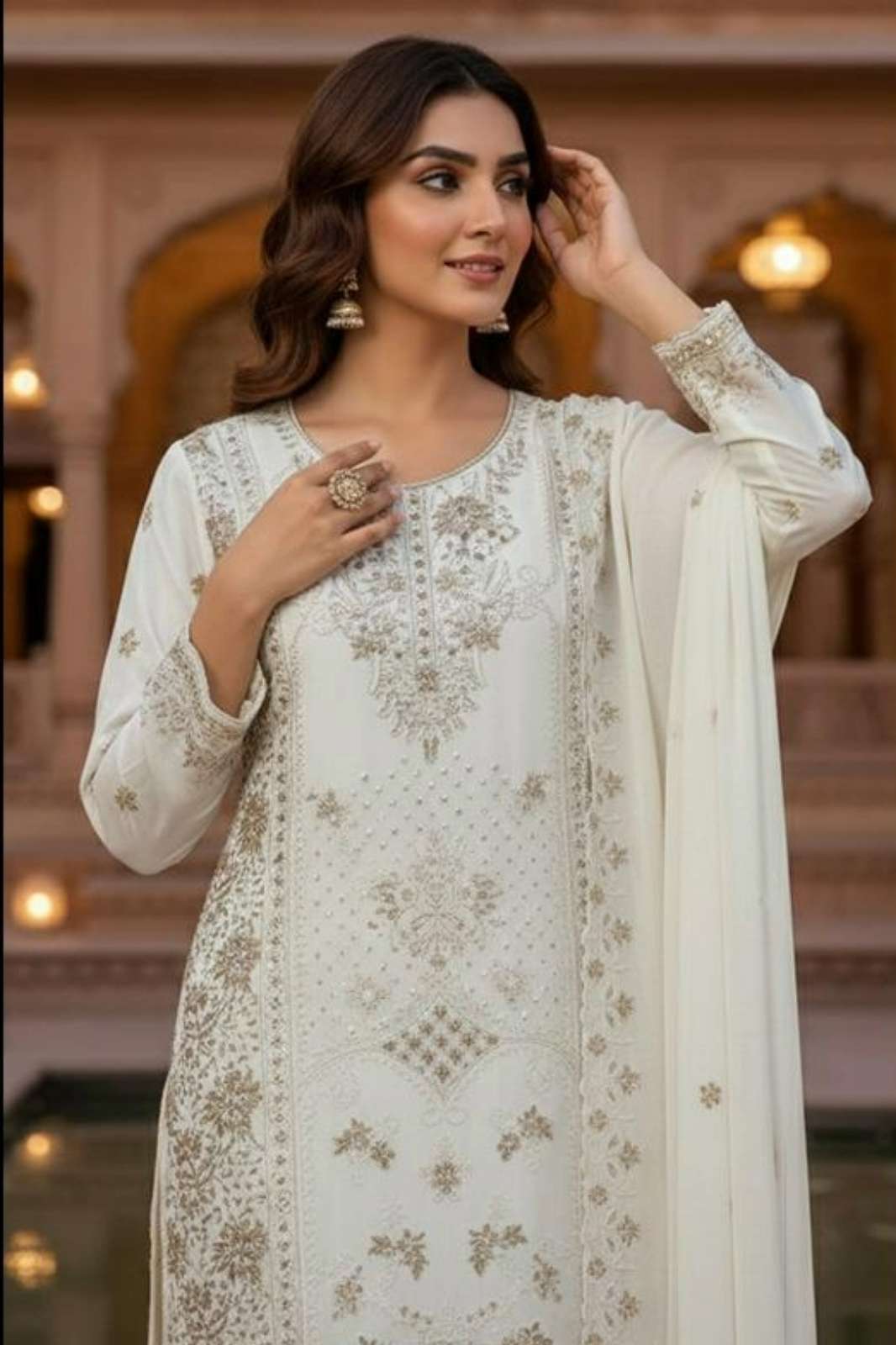 HOOR TEX HF 514 A To D HEAVY GEORGETTE EMBROIDERED PAKISTANI SUIT FOR WHOLESELLER