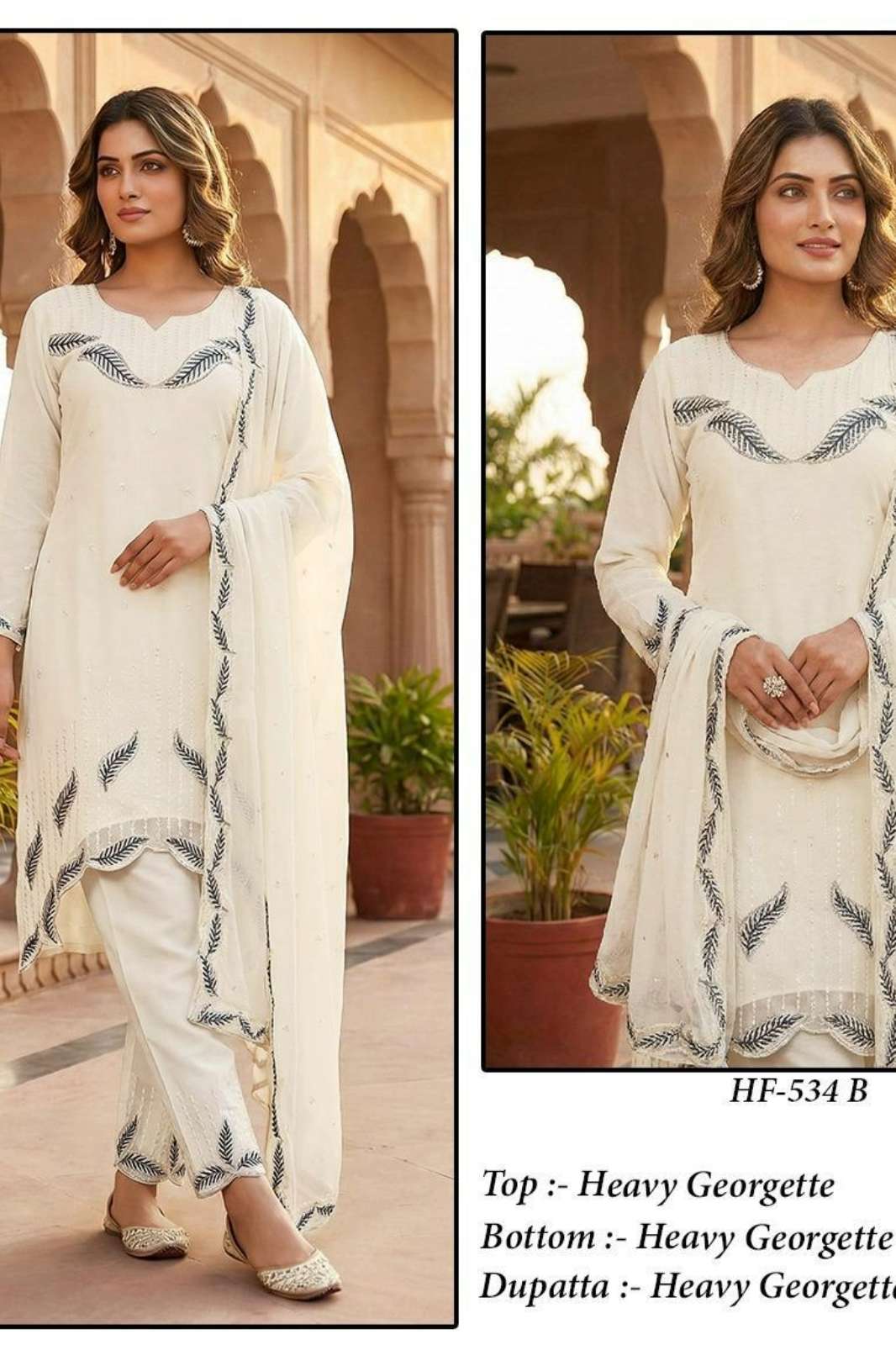 HOOR TEX HF 534 A To D Heavy  Georgette EMBROIDERED PAKISTANI SUIT FOR WHOLESELLER