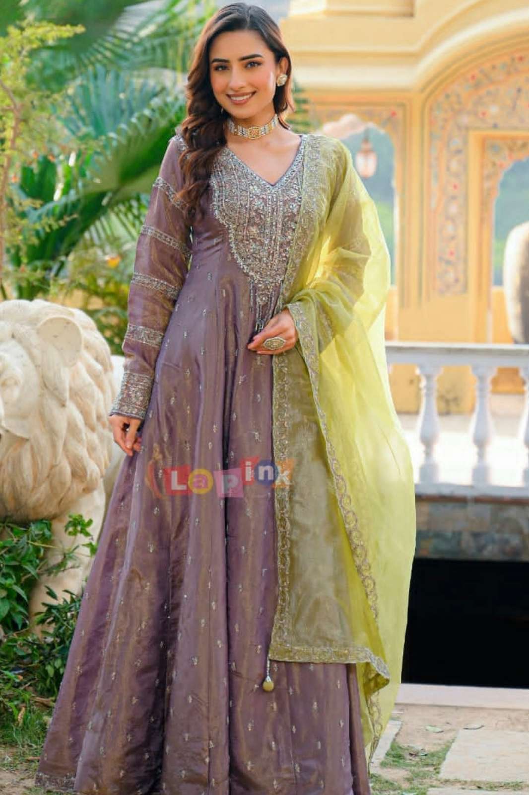 Lapink 21233 Ready to Wear Shimmer fabric Embroidered with stones work Anarkali gown