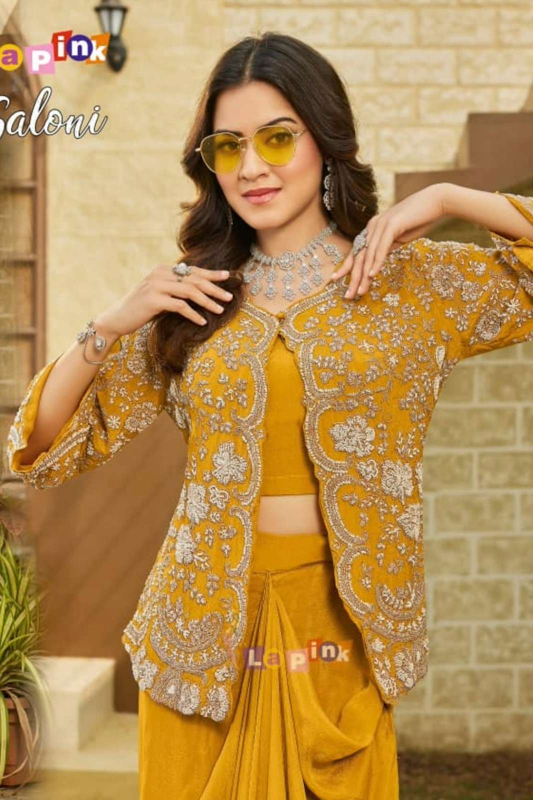 Lapink 21239 Ready to Wear designer three piece set with drape skirt