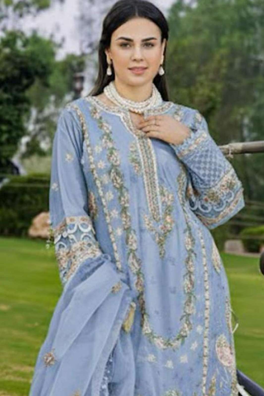 MEHBOOB TEX 1802 AB Pure Cotton Embroidery Work Pakistani Suit