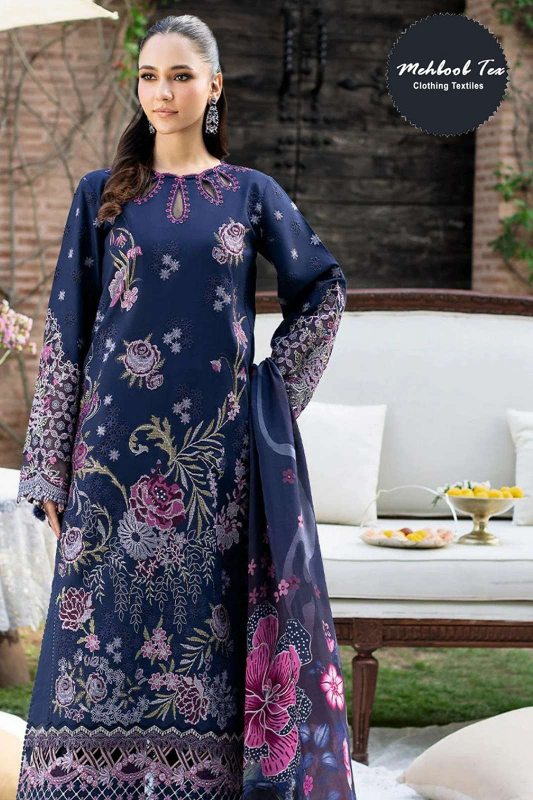 MEHBOOB TEX OMBRE LAWN COLLECTION  VOL 7 Pure Cotton Embroidery Work Pakistani Suit