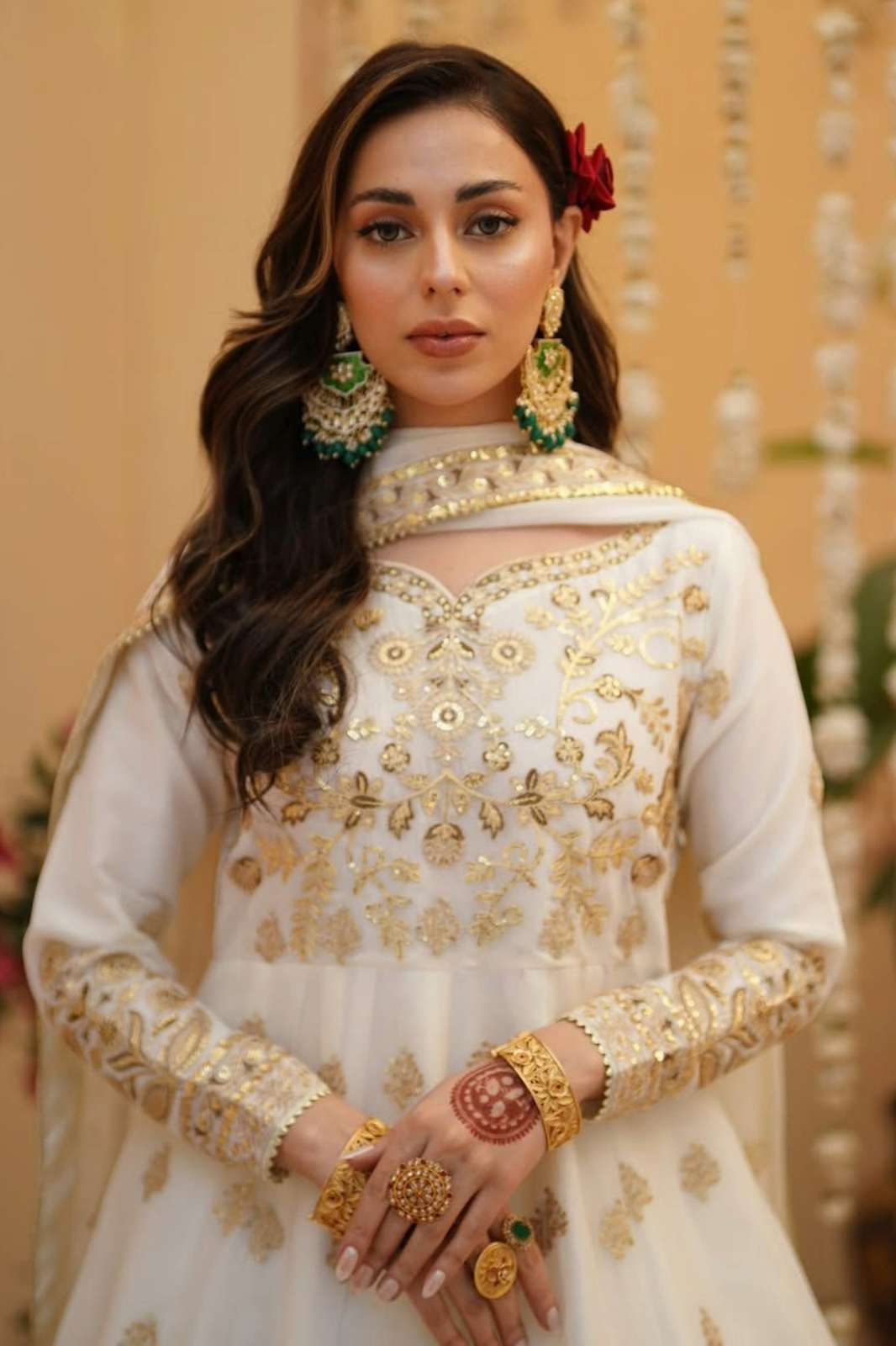 MRUDANGI KRISHA PREMIUM REAL CHİNON EMBROIDERED WORK READY TO WEAR SUIT