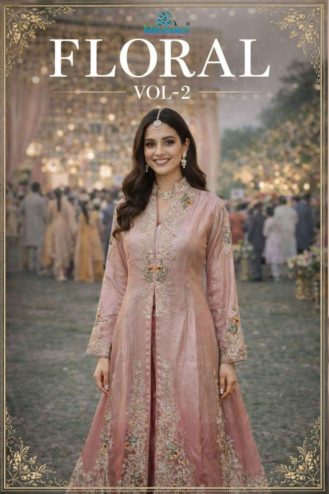 MRUDANGI PRESENT FLORAL VOL 2 PREMIUM REAL ORGANZA SILK  SEQUENCE EMBROIDERED PLAZZO SUIT 