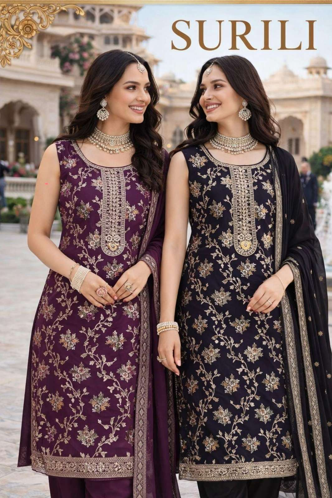 MRUDANGI PRESENT SURILI PURE VISCOUES JAQUARD HEAVY EMBROIDERED SUIT